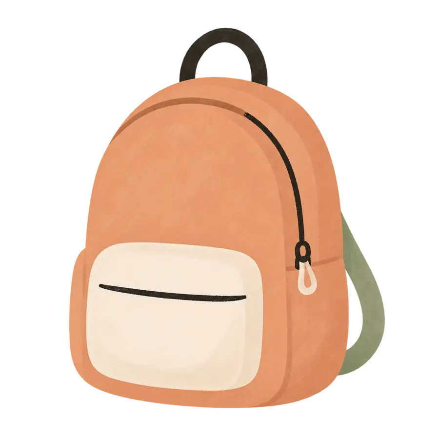 Mochila naranja identificada con Etiquetags