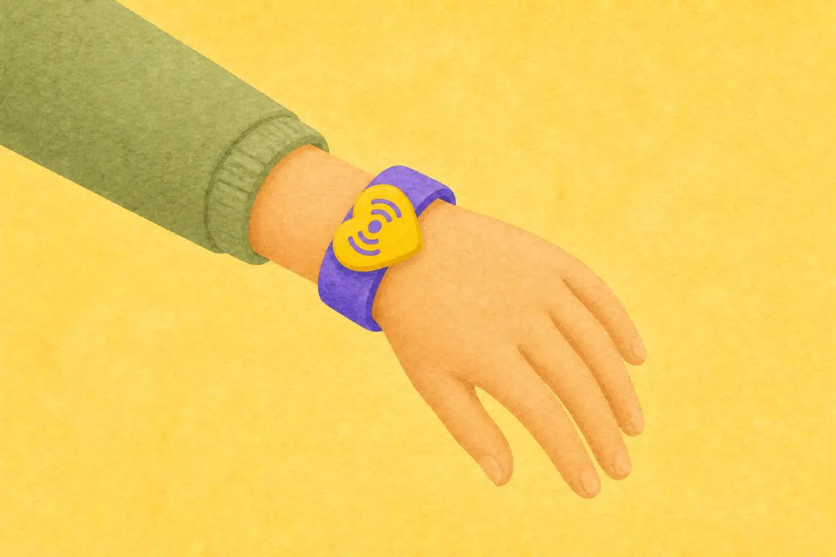 Pulsera con una Etiquetag NFC para una persona que puede necesitar ayuda